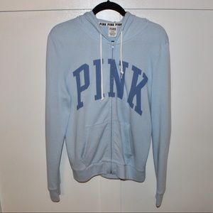 PINK Victoria Secret blue zip up sweatshirt